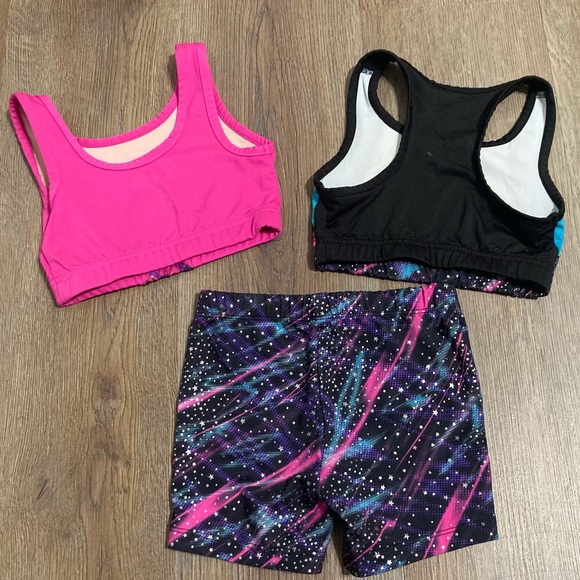 Sz 4/5 Danskin Now Pink, Blue & Black Gymnastics Set - Picture 4 of 9